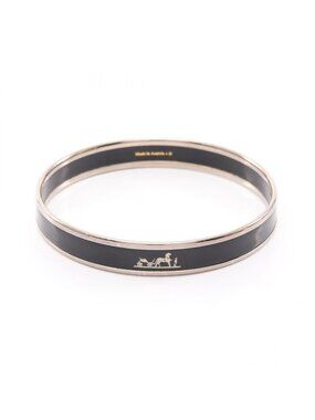Hermes Bangle Enamel PM Carre Stainless Steel Bracelet